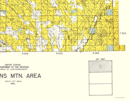 Topographical Map - Steens Mountain North Oregon - DOI 1970 - 23 x 29.61 - Vintage Wall Art