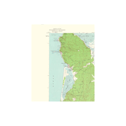 Topographical Map - Tillamook Oregon Quad - USGS 1963 - 23 x 28.13 - Vintage Wall Art