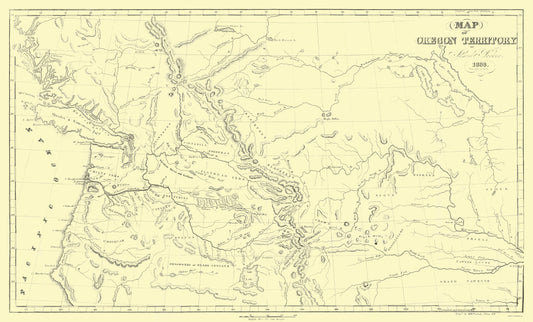Historic State Map - Oregon Territory - Parker 1838 - 23 x 38.10 - Vintage Wall Art