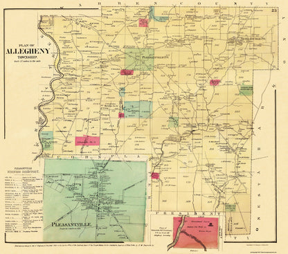 Historic City Map - Allegheny Pennsylvania - Mayer 1865 - 26.06 x 23 - Vintage Wall Art