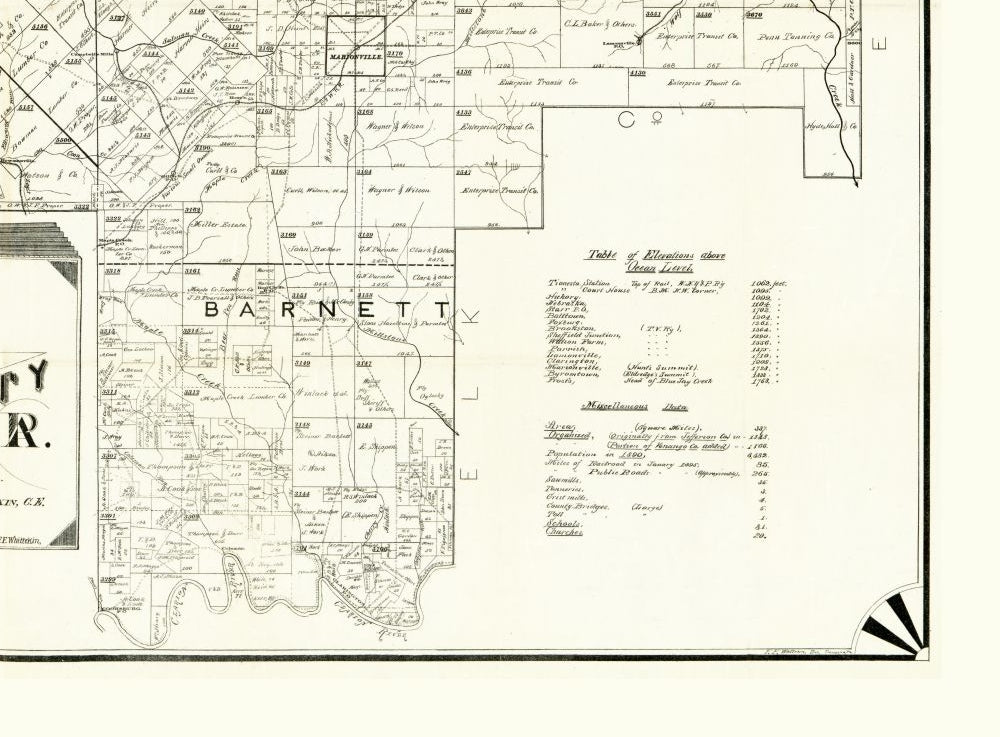 Historic County Map - Forest County Pennsylvania - Whittekin 1895 - 31.18 x 23 - Vintage Wall Art