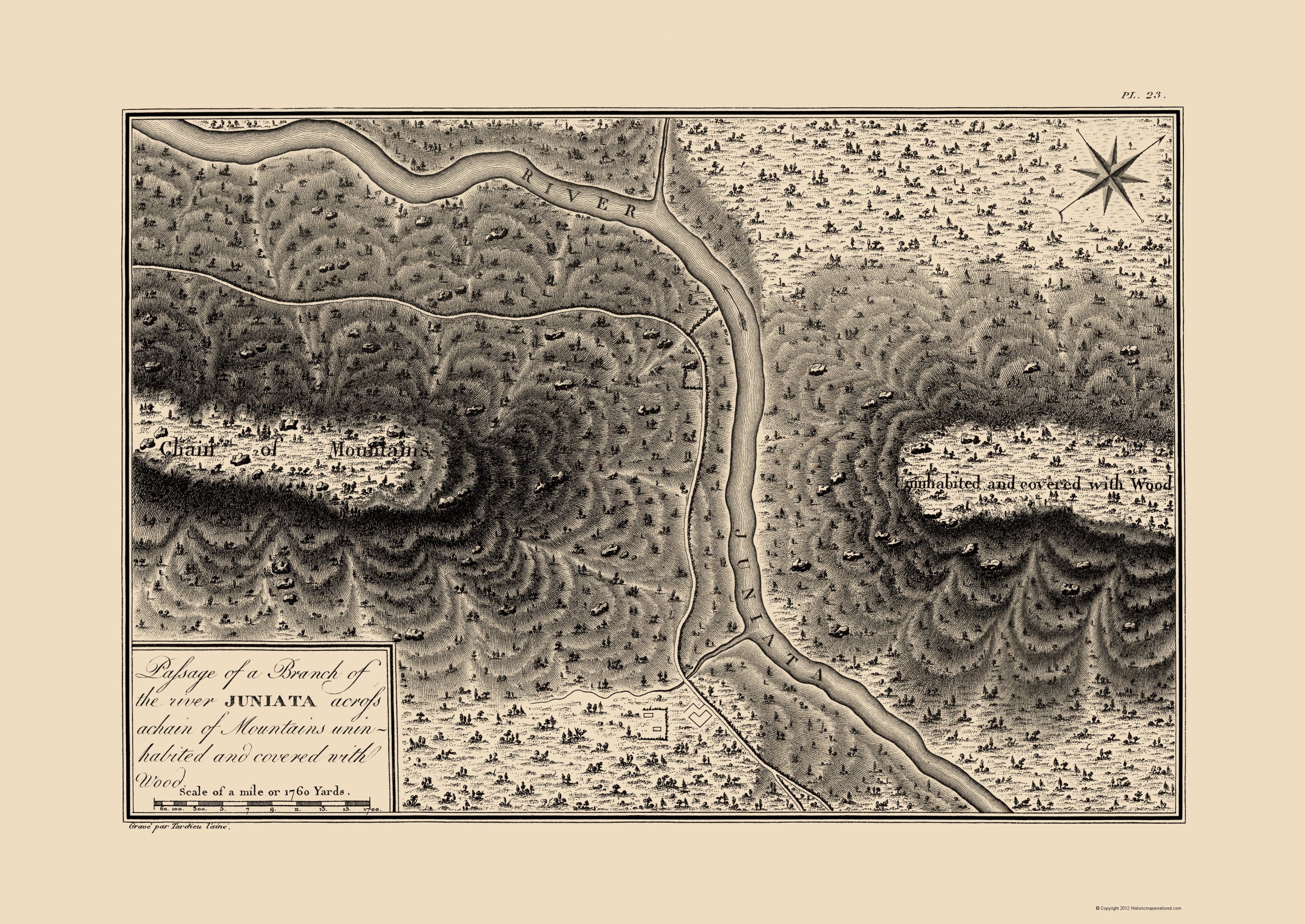 Historic State Map - Pennsylvania Juniata River Branch - Collot 1796 ...