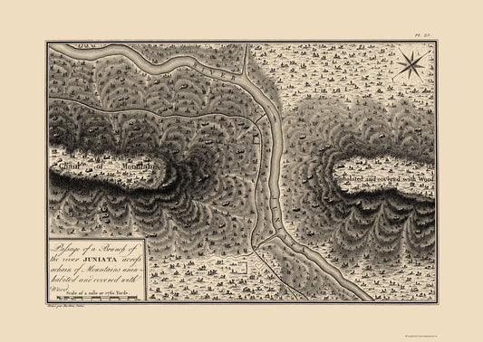 Historic State Map - Pennsylvania Juniata River Branch - Collot 1796 - 23 x 32.46 - Vintage Wall Art