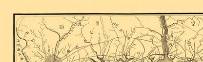 Railroad Map - Philadelphia Wilmington Baltimore Railroad 1850 - 23 x 74 - Vintage Wall Art