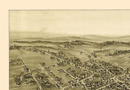 Historic Panoramic View - Saint Marys Pennsylvania - Fowler 1895 - 33.37 x 23 - Vintage Wall Art