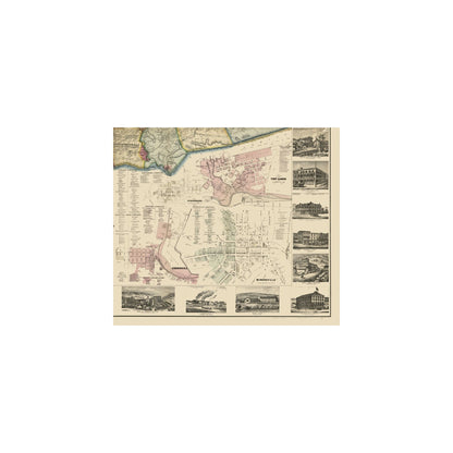 Historic County Map - Schuylkill County Pennsylvania - Scott 1864 - 26.30 x 23 - Vintage Wall Art