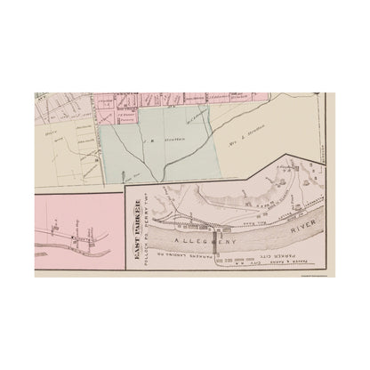 Historic City Map - Strattanville Pennsylvania - Caldwell 1877 - 37.44 x 23 - Vintage Wall Art