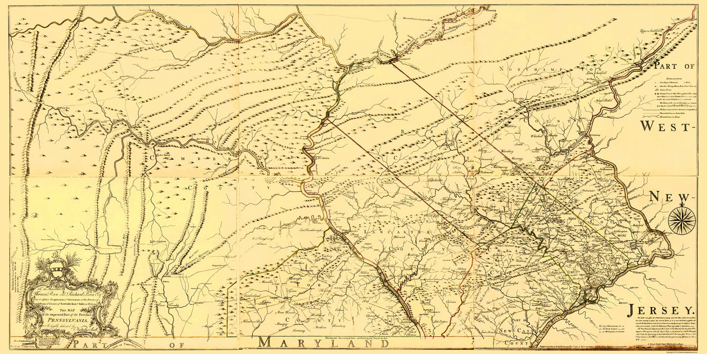 Historic State Map - Pennsylvania Province - Jefferys 1759 - 23 x 45.85 - Vintage Wall Art