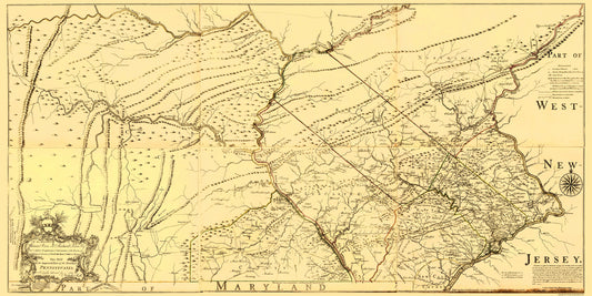 Historic State Map - Pennsylvania Province - Jefferys 1759 - 23 x 45.85 - Vintage Wall Art