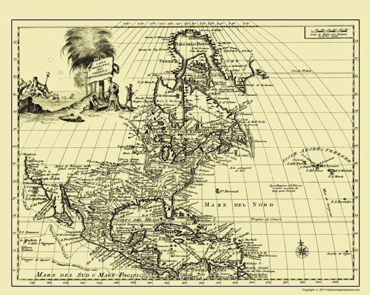 Historic Revolutionary War Map - North America - 1750 - 23 x 26.93 - Vintage Wall Art