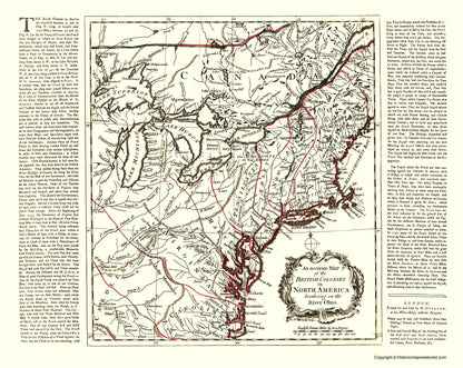 Historic Revolutionary War Map - Ohio River British Possessions  - Overton 1750 - 23 x 28.13 - Vintage Wall Art