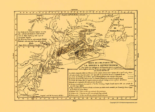 Historic Revolutionary War Map - North America Septentrional - 1750 - 23 x 37.26 - Vintage Wall Art