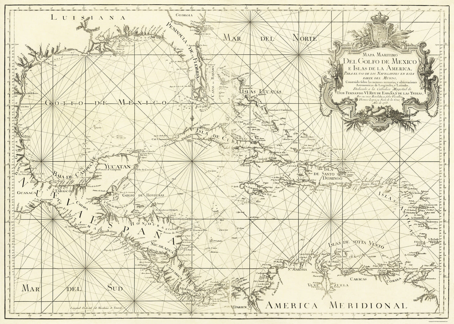 Historic War Map - Gulf of Mexico Islands 1755 - 23 x 32.24 - Vintage Wall Art