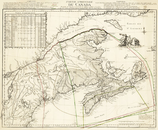 Historic Revolutionary War Map - Canada Eastern - Jefferys 1755 - 23 x 31.50 - Vintage Wall Art