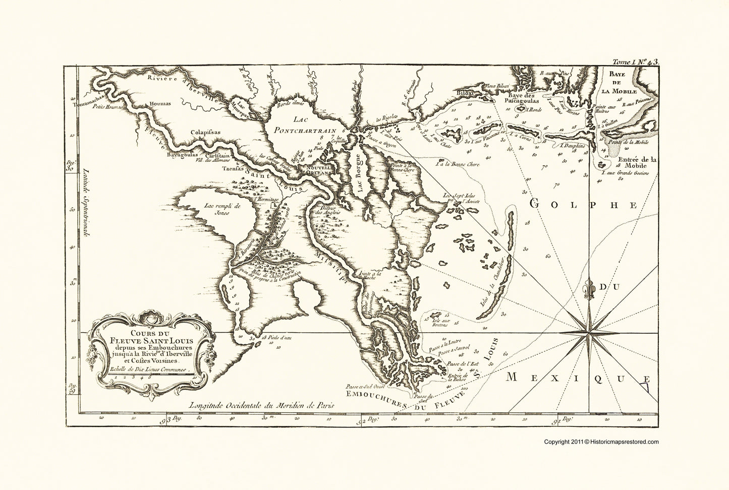 Historic War Map - Louisiana Mississippi Alabama - 1760 - 23 x 34 - Vintage Wall Art