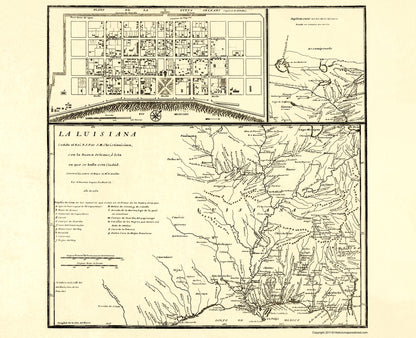 Historic War Map - New Orleans Louisiana - Madrid 1762 - 23 x 28.92 - Vintage Wall Art