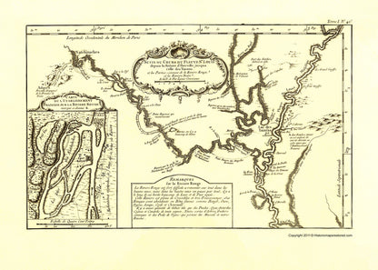 Historic War Map - St Louis River Course - Bellin 1764 - 23 x 28.33 - Vintage Wall Art