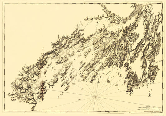 Historic Revolutionary War Map - Salter Island Portland Head - Des Barres 1770 - 23 x 33.06 - Vintage Wall Art