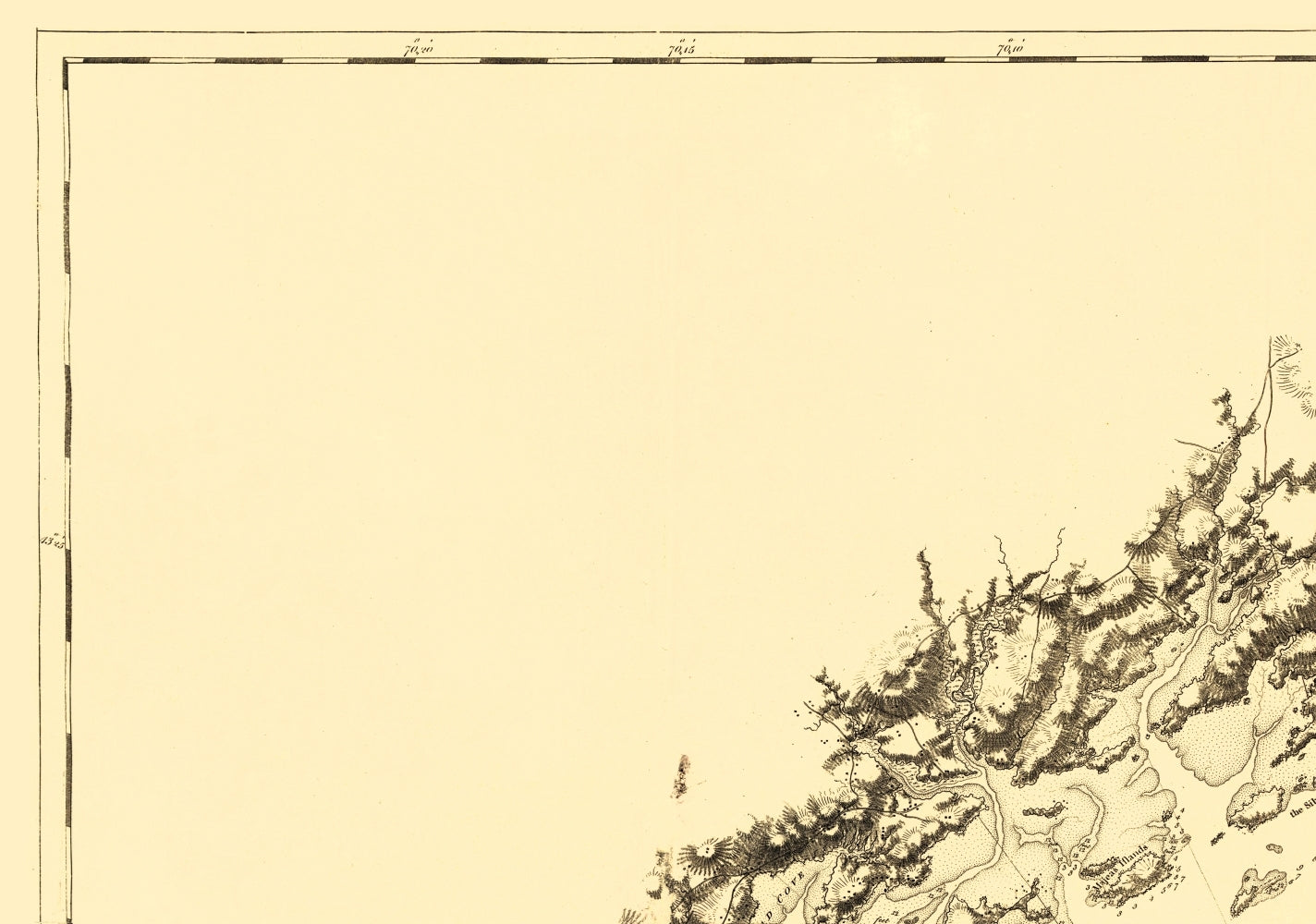 Historic Revolutionary War Map - Salter Island Portland Head - Des Barres 1770 - 23 x 33.06 - Vintage Wall Art