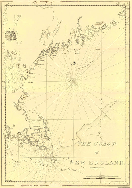 Historic Revolutionary War Map - New England Coast - Des Barres 1776 - 23 x 28.06 - Vintage Wall Art