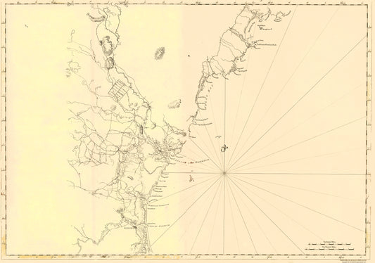 Historic Revolutionary War Map - Cape Elizabeth Newburyport New England - Des Barres 1776 - 23 x 25 - Vintage Wall Art