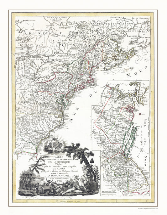 Historic Revolutionary War Map - America Revolutionary Theatre - Basset 1779 - 23 x 29.48 - Vintage Wall Art