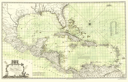 Historic Revolutionary War Map - West Indies Chart - Speer 1774 - 23 x 27.90 - Vintage Wall Art