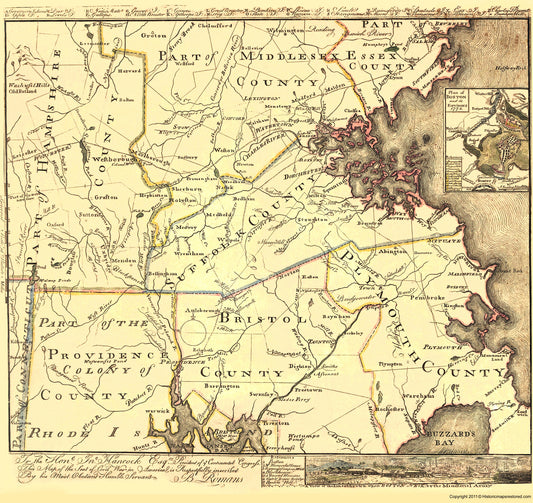 Historic Revolutionary War Map - American Theatre - Hancock 1775 - 23 x 32.74 - Vintage Wall Art