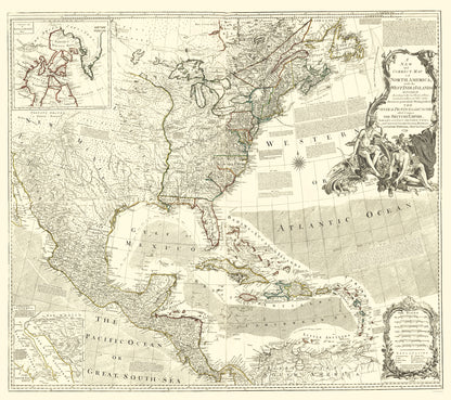 Historic Revolutionary War Map - Indian Islands - Delarochette 1763 - 23 x 35 - Vintage Wall Art