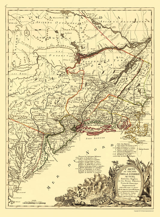 Historic Revolutionary War Map - Thirteen Colonies North America - Eliot 1781 - 23 x 32 - Vintage Wall Art