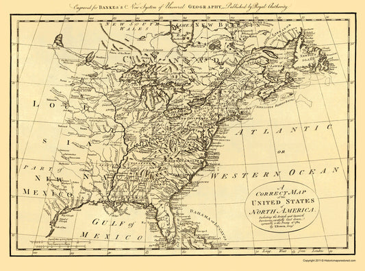 Historic Revolutionary War Map - United States North America - Bowen 1784 - 23 x 31.13 - Vintage Wall Art