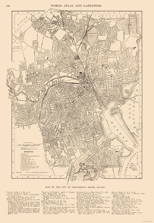 Historic City Map - Providence Rhode Island - Reynold 1921 - 23 x 33.32 - Vintage Wall Art