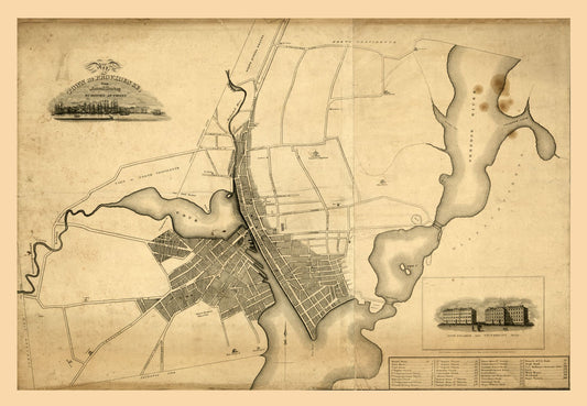 Historic City Map - Providence Rhode Island - Anthony 1823 - 33.24 x 23 - Vintage Wall Art