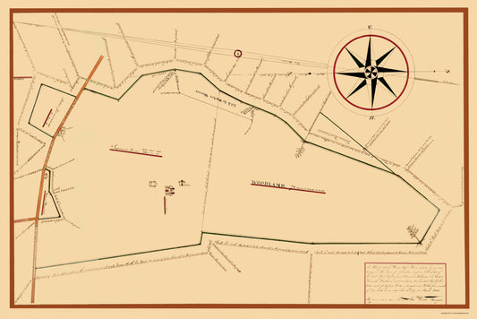 Historic City Map - Winsor Farm Rhode Island - Winsor 1842 - 23 x 34.46 - Vintage Wall Art