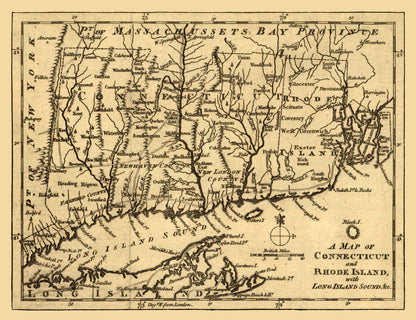 Historic State Map - Rhode Island - 1776 - 29.90 x 23 - Vintage Wall Art