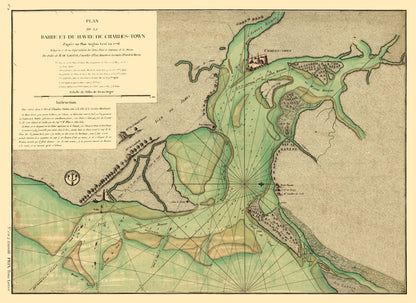 Historic City Map - Charleston South Carolina - Sartine 1778 - 31.56 x 23 - Vintage Wall Art