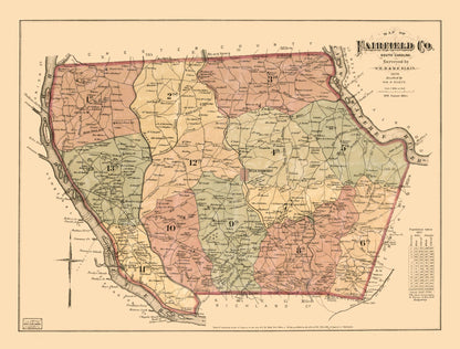 Historic County Map - Fairfield County South Carolina - Elkin 1876 - 30.31 x 23 - Vintage Wall Art