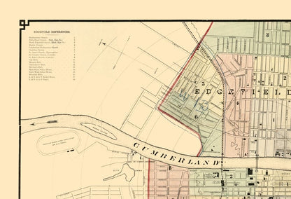 Historic City Map - Nashville Tennessee - Foster 1877 - 33.69 x 23 - Vintage Wall Art