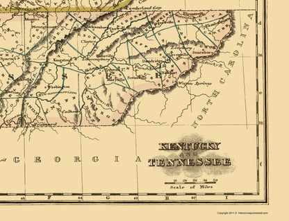 Historic State Map - Kentucky Tennessee - Morse 1823 - 23 x 29.99 - Vintage Wall Art