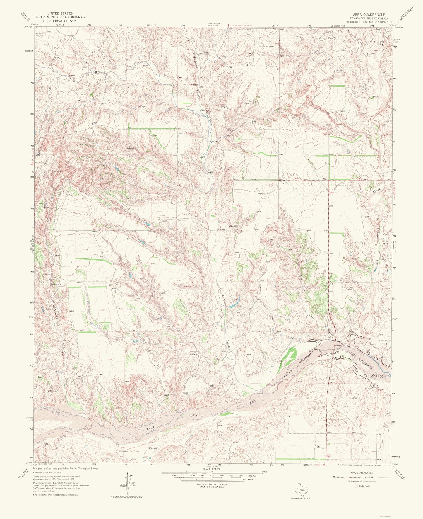 Topographical Map - Abra Texas Quad - USGS 1967 - 23 x 28.19 - Vintage Wall Art