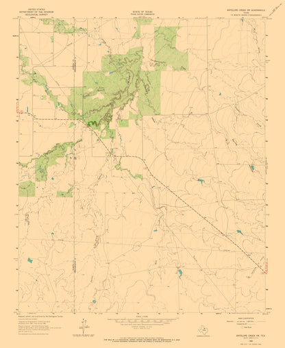 Topographical Map - Antelope Creek Texas South West Quad - USGS 1962 - 23 x 28.11 - Vintage Wall Art