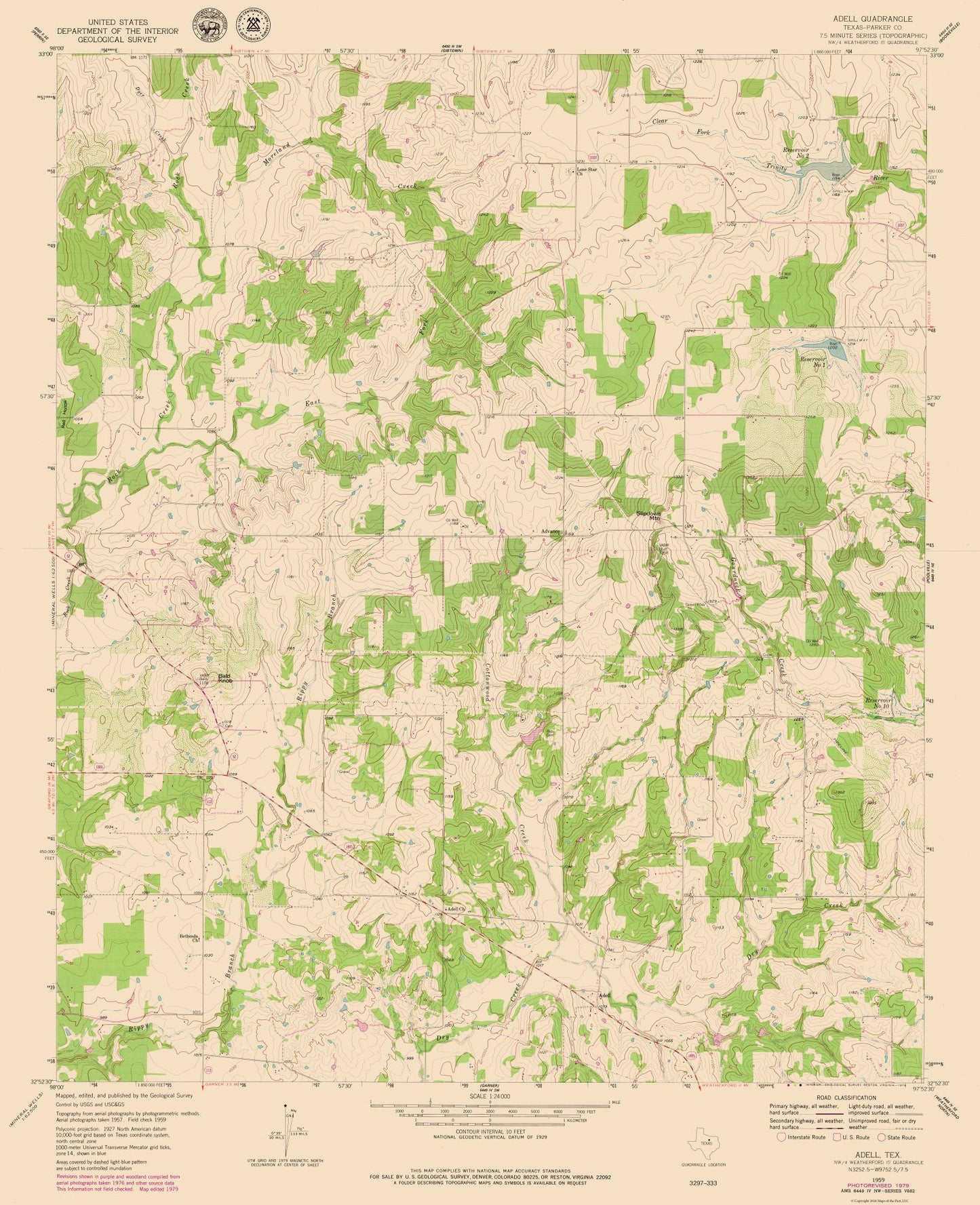 Topographical Map - Adell Texas Quad - USGS 1959 - 23 x 28.28 - Vintage Wall Art