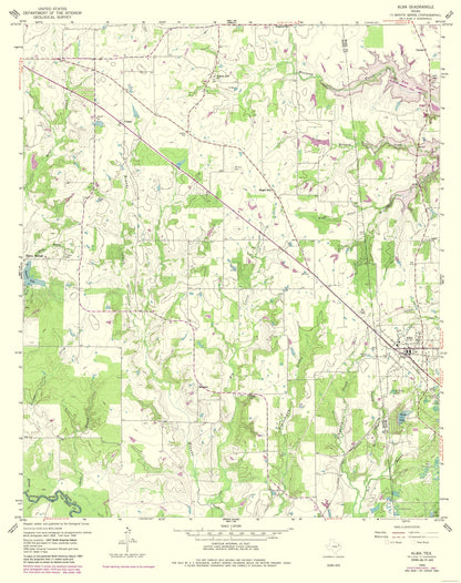 Topographical Map - Alba Texas Quad - USGS 1958 - 23 x 29.06 - Vintage Wall Art