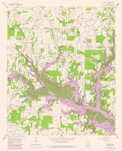 Topographical Map - Arbala Texas Quad - USGS 1958 - 23 x 28.45 - Vintage Wall Art