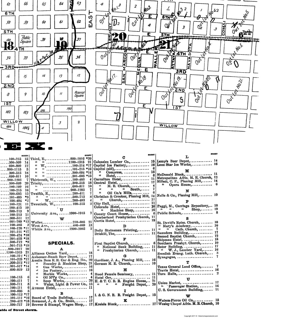 Historic City Map - Austin Texas - Sanborn 1894 - 23 x 25.98 - Vintage Wall Art