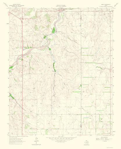 Topographical Map - Back Texas Quad - USGS 1967 - 23 x 28.35 - Vintage Wall Art