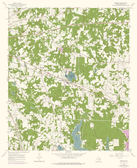 Topographical Map - Bascom Texas Quad - USGS 1966 - 23 x 28.18 - Vintage Wall Art