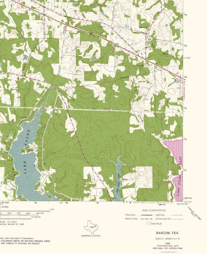 Topographical Map - Bascom Texas Quad - USGS 1966 - 23 x 28.18 - Vintage Wall Art