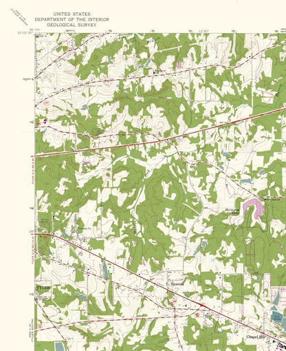 Topographical Map - Bascom Texas Quad - USGS 1966 - 23 x 28.18 - Vintage Wall Art