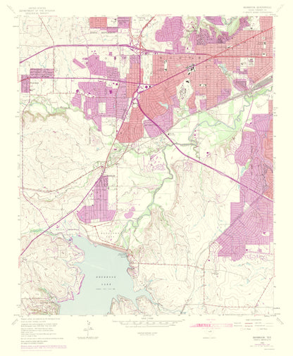 Topographical Map - Benbrook Texas Quad - USGS 1969 - 23 x 28.01 - Vintage Wall Art